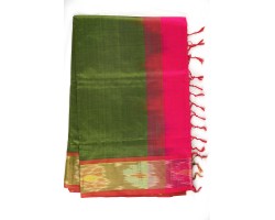 Tripura Silk Green Pink