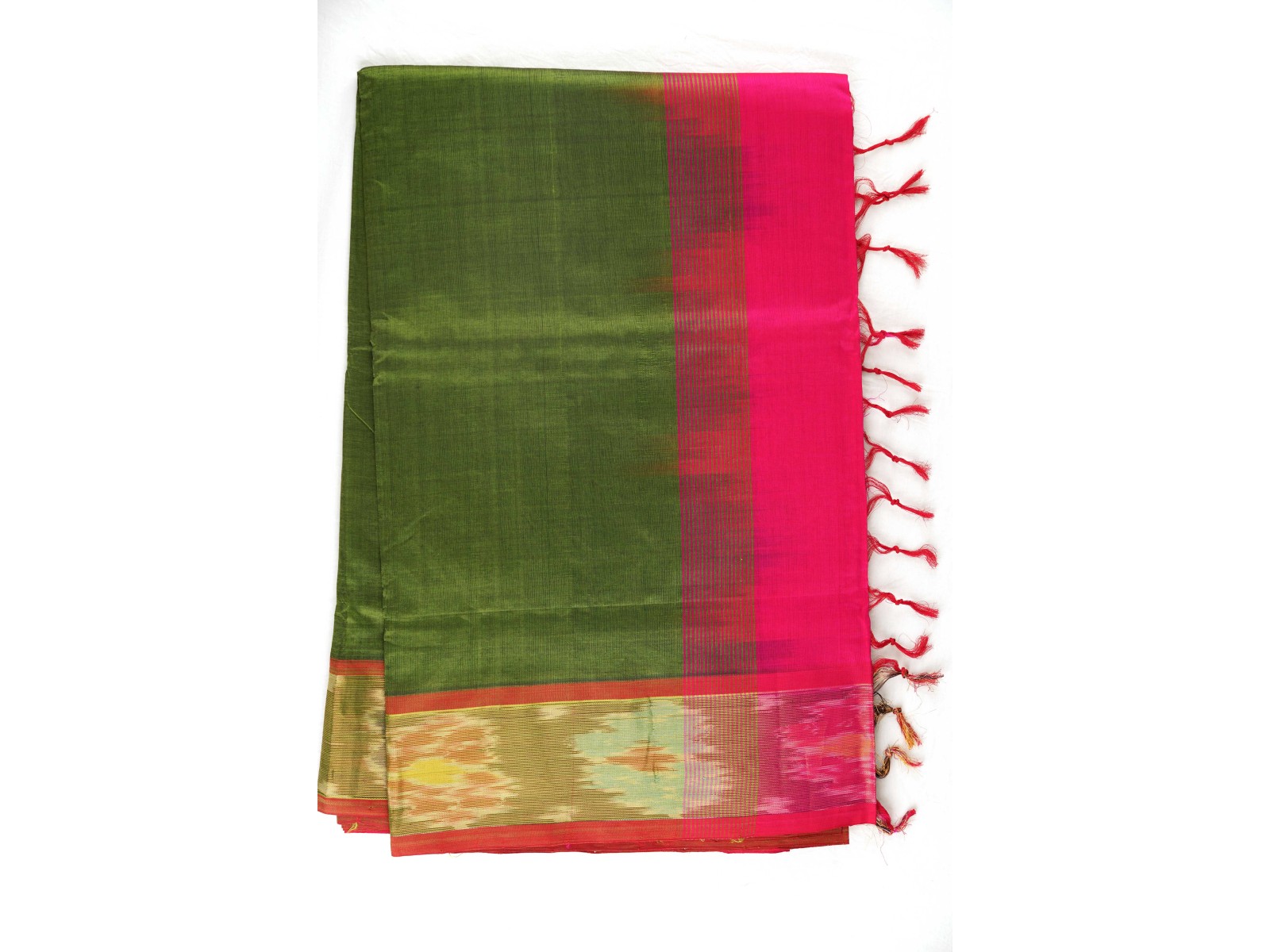 Tripura Silk Green Pink