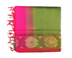 Tripura Silk Green Pink