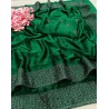 Jacquard Georgette Saree Green