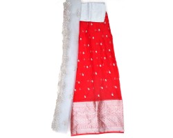 Organza Lehenga Red