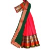 Kanchivaram Half-Saree Orange Green